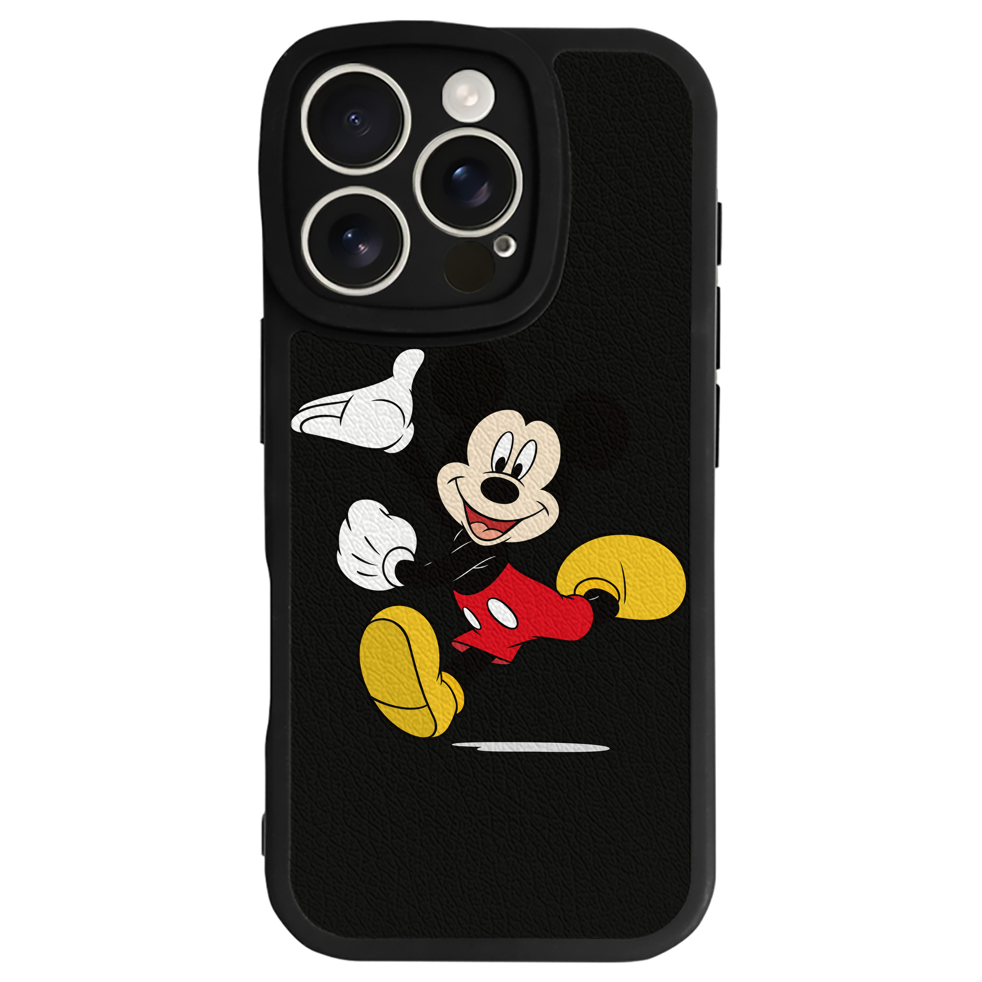 （画像用） ミッキーマウス Mickey Mouse 【iPhone 16シリーズ対応】シリコンスマホケース（レザー調） 材質：シリコン